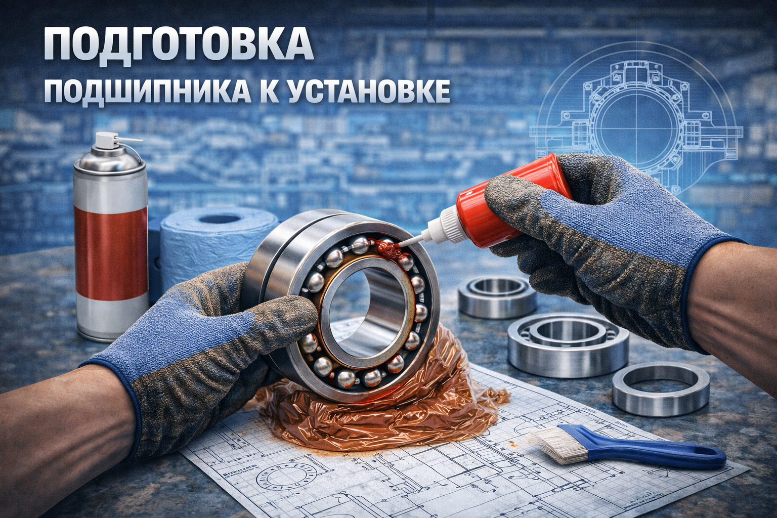 Подготовка подшипника к установке